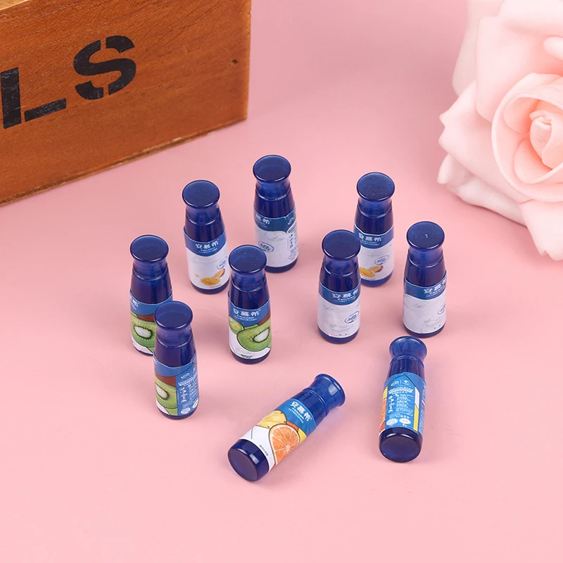 8PCS/10PCS Miniature Coffee Yogurt Rice Ice Cream Fruit Jam Bottle Nail Polish Pretend Food For Dollhouse Play Accessories 6