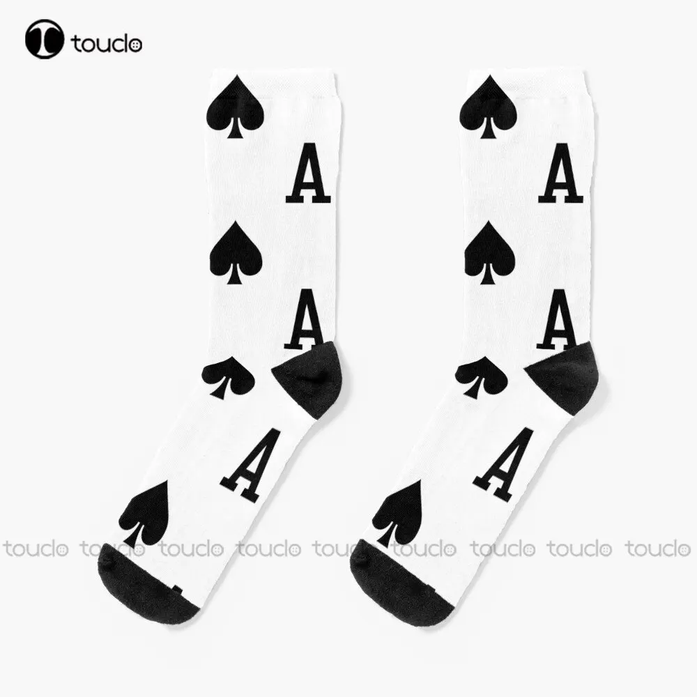 

Ace Of Spades Playing Card - Magician & Poker Player Socks Slipper Socks Men Personalized Custom Unisex Adult Teen Youth Socks