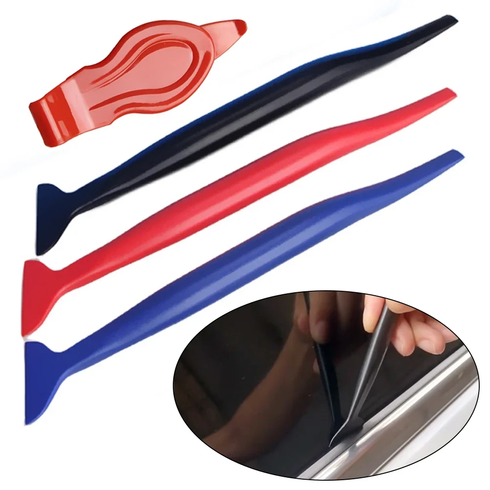 3Pcs/4Pcs Car Wrap Micro Stick Squeegee Window Tinting Kit Corner Scraper Curves Slot Vinyl Gap Film Tools with Three Hardness