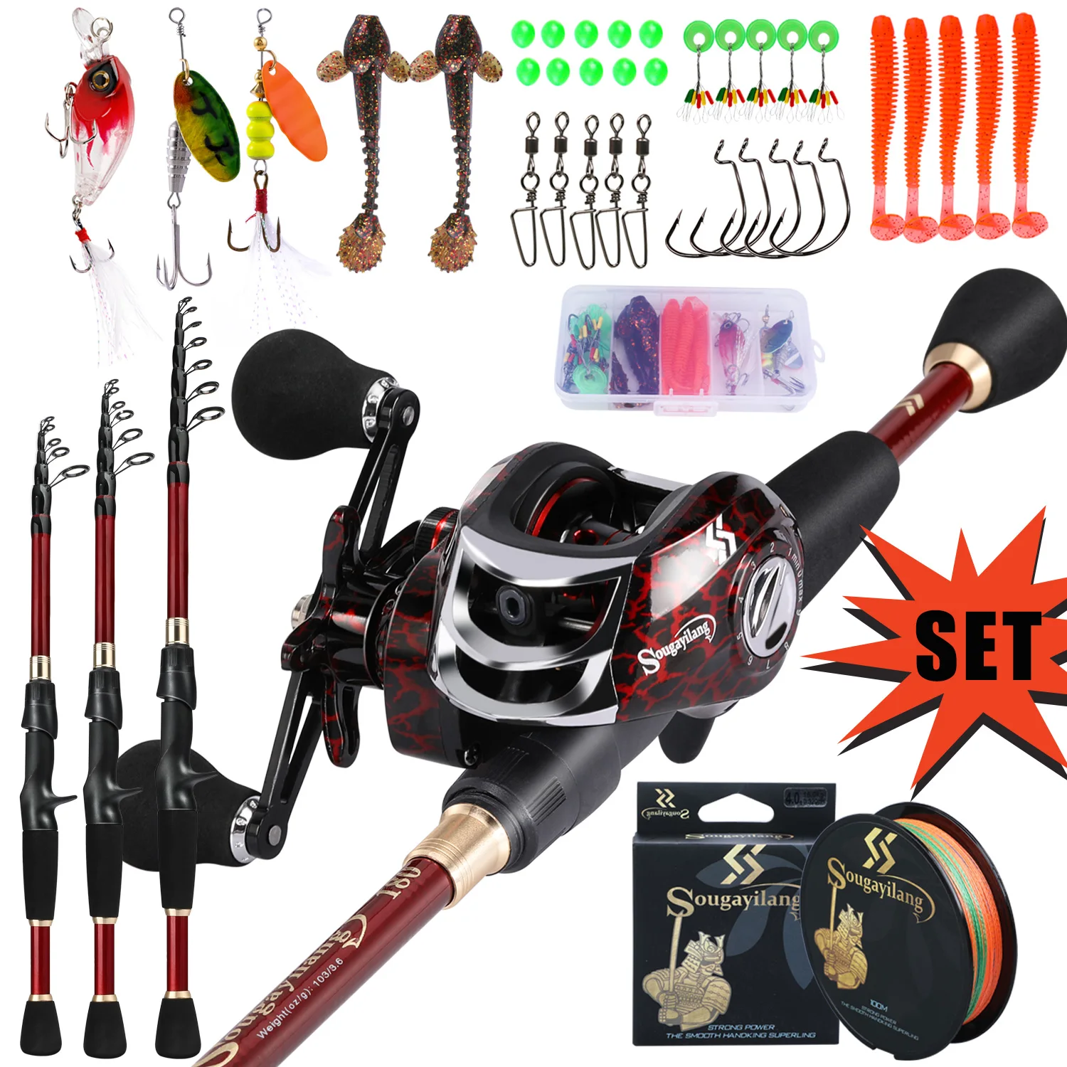 Telescopic Fishing Pole And Reels Means Combo 12 FT Carbon Fiber