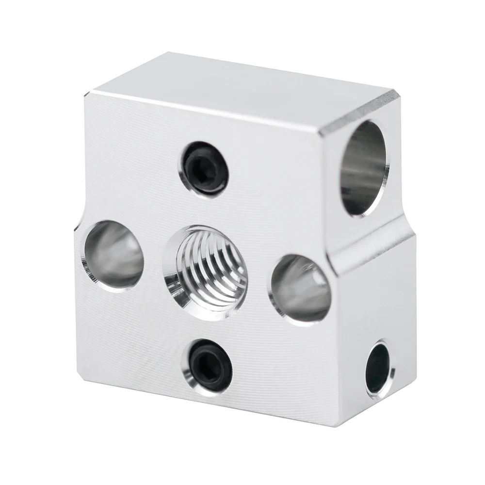 1PCS Heater Block  V5 V6 Volcano PT100 MK8 Heater Block for Print Head Extruder J-head CR10 Ender3/v2 SW-X1 Aluminum Block