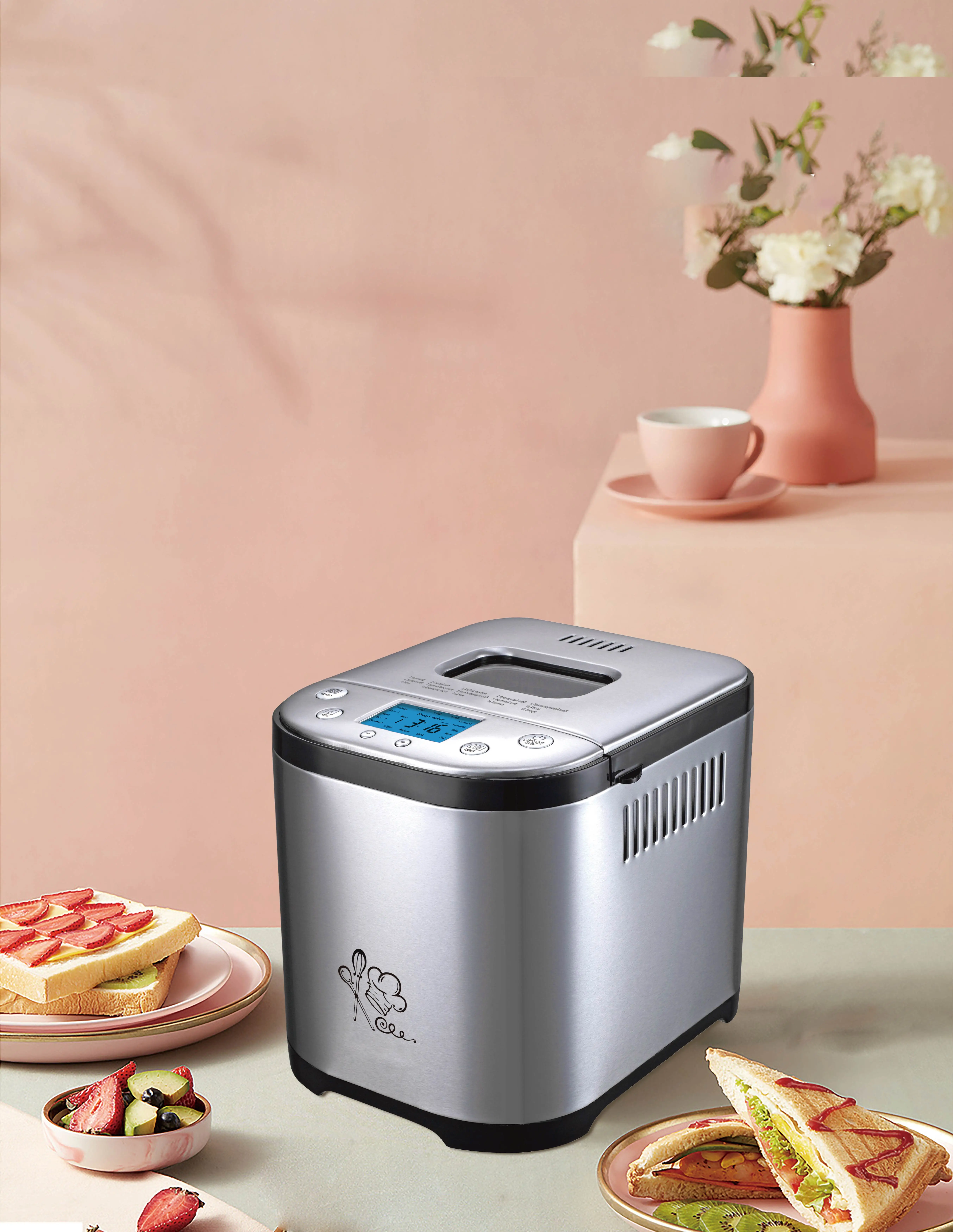 Large Capacity Bread Maker for Home Use Multi-function Bread Maker Electric Stainless Steel Tiffany Family English Household 800