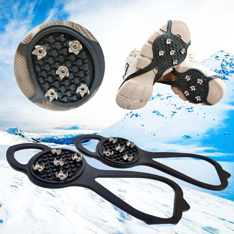 5 Color Strong Grip 5 Studs Anti-Skid Snow Ice Climbing Spikes Ice