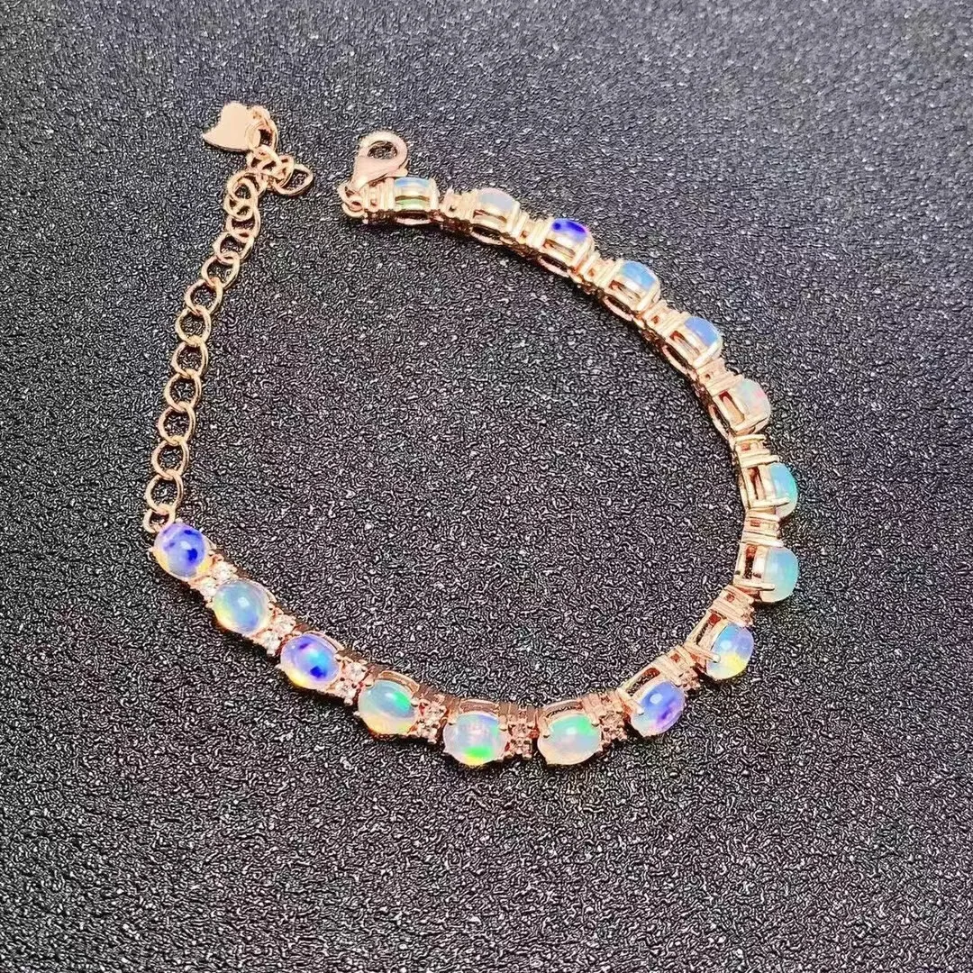 

925 silver inlaid fire colored bracelet full of minimalist temperament, small fresh and sweet bracelet PB94