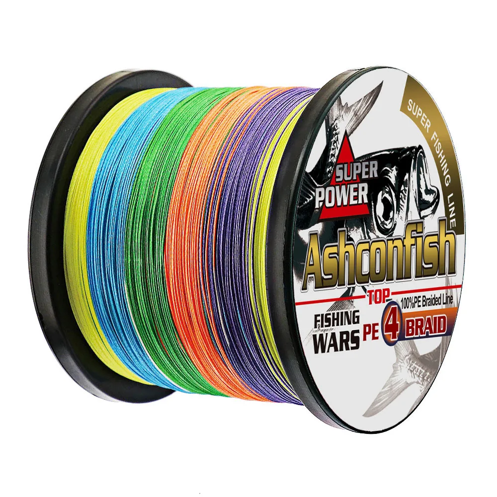 super strong 1000M braided wires 100% pe fiber multi color 4 strands ...