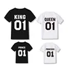 King Queen Princess Prince Family Matching T-Shirts Dad Mom Daughter Son Clothes Casual Letter Print Short Sleeve Tees 2
