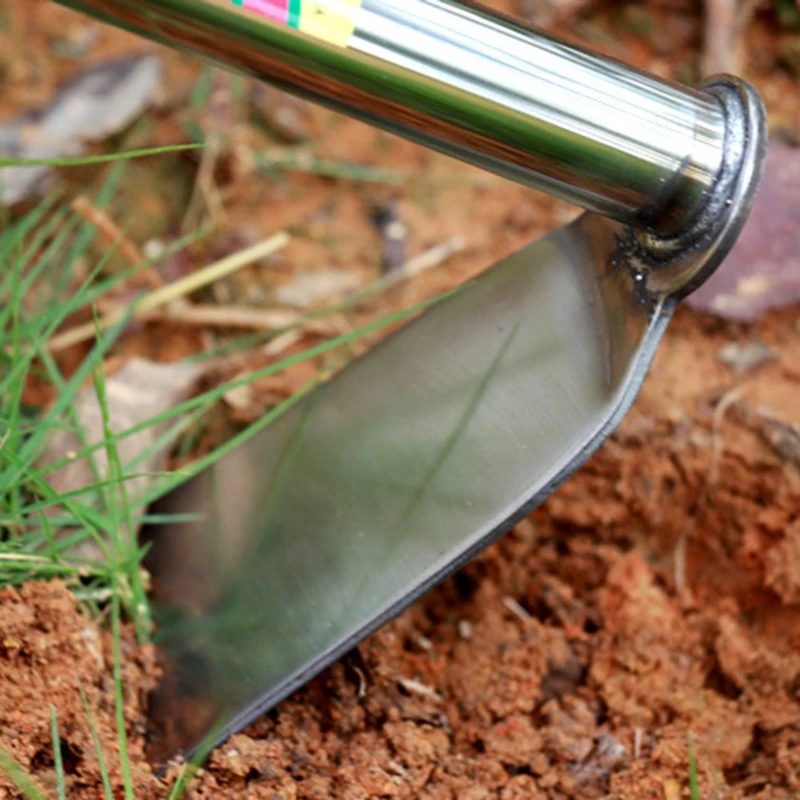 Garden Hoe with Handle for Weeding Planting Digging Soil Leveling 2