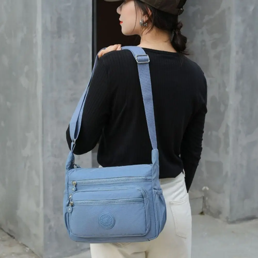 

Нейлоновая сумка через плечо в простом стиле, однотонная износостойкая водонепроницаемая сумка на плечо с ремешком для подмышек для мужчин и женщин