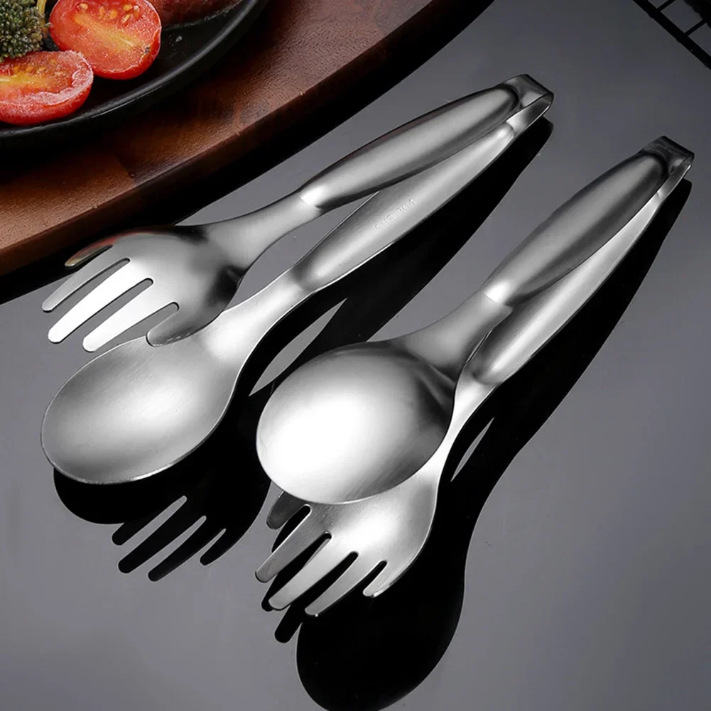 

Stainless Steel Food Tongs Meat Salad Bread Serving Tongs For Barbecue Kitchen Accessories Non-Slip BBQ Clip Cooking Tools