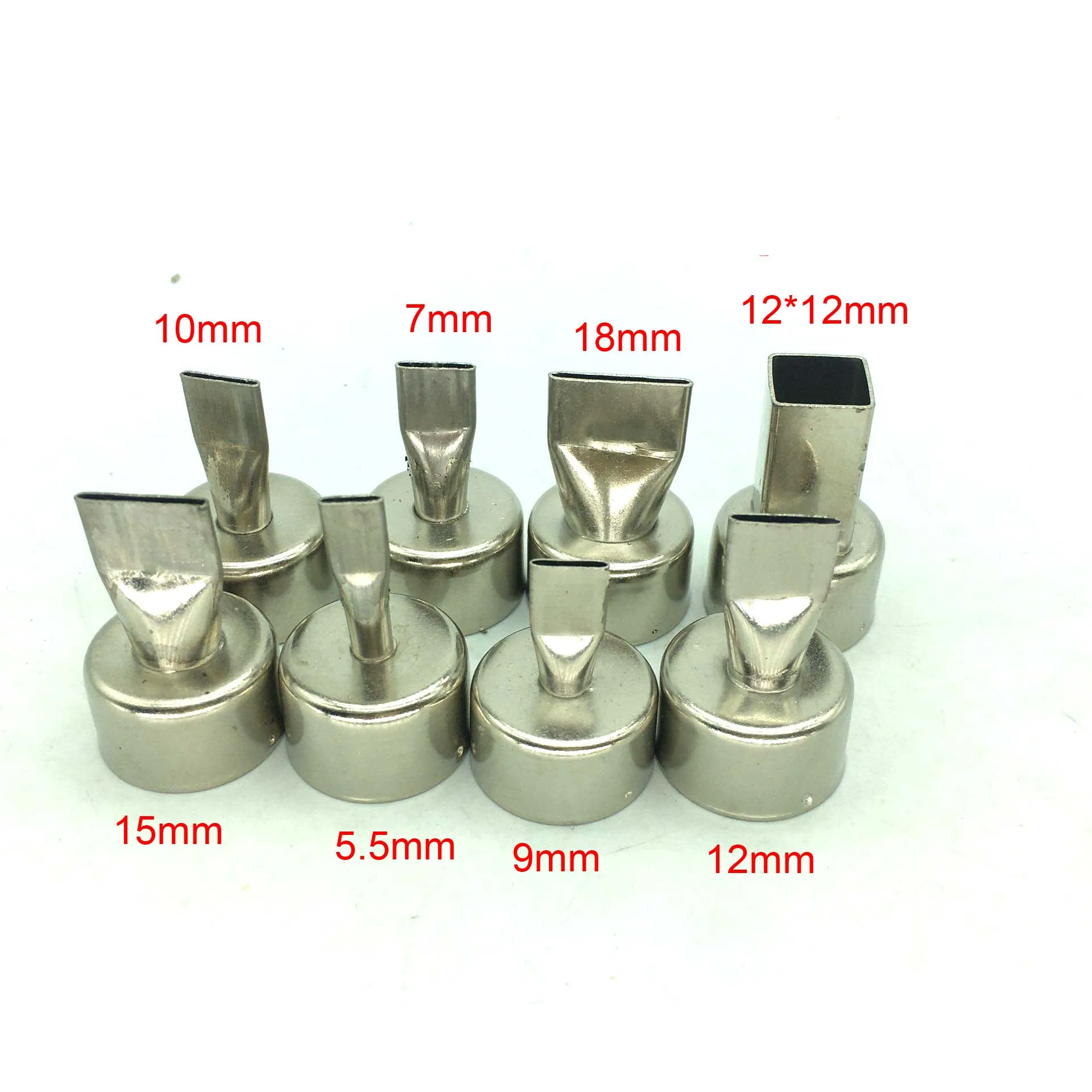 8PCS 22mm Universal 858 Series Hot Air Gun Flat Nozzle for Soldering Station 858 858D+ 8586 Welding IC Nozzles