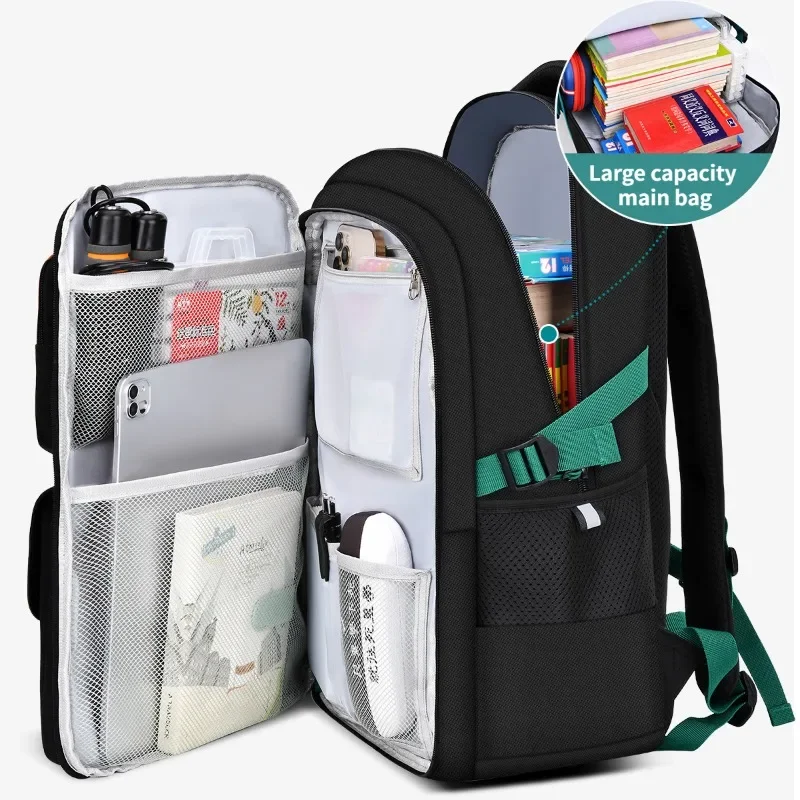 New Boys Backpack Large Capacity Refrigerator Open Door Waterproof Backpack School Bag for Primary and Secondary School Students 2