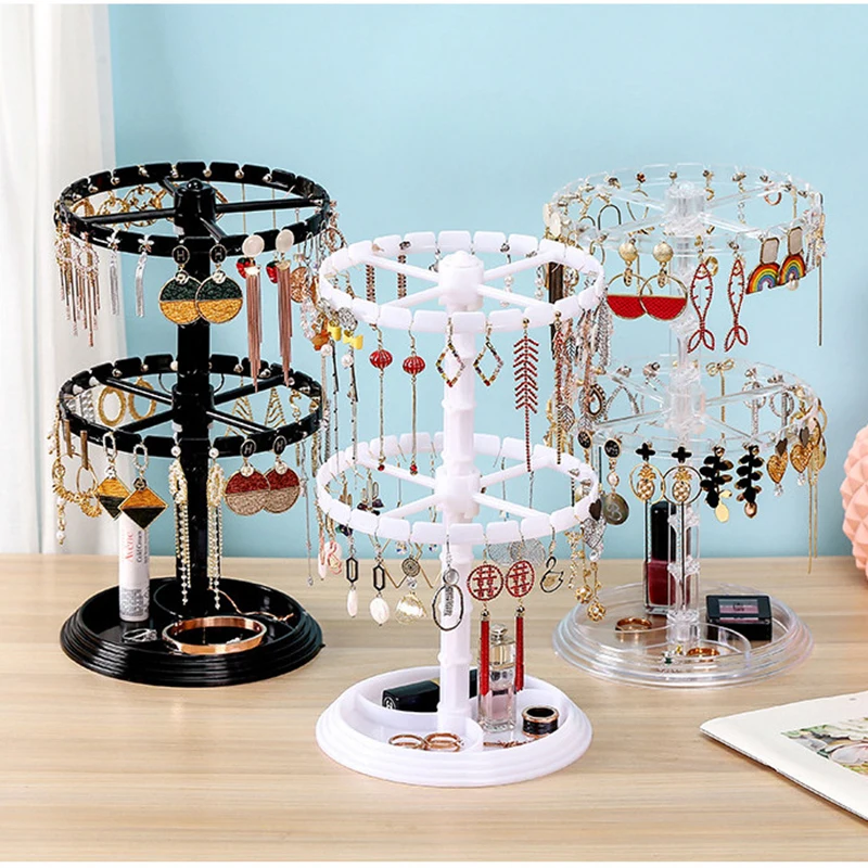 Rotating Earrings Storage Shelf Jewelry Display Earring Display Stand