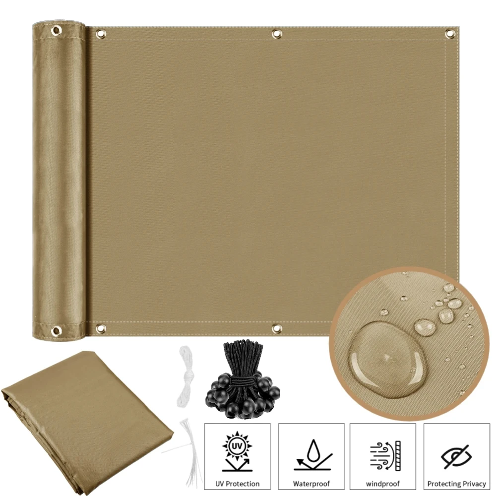 Waterproof Balcony Privacy Screen with 95% UV Protection for Patio, Deck, and Garden Decor