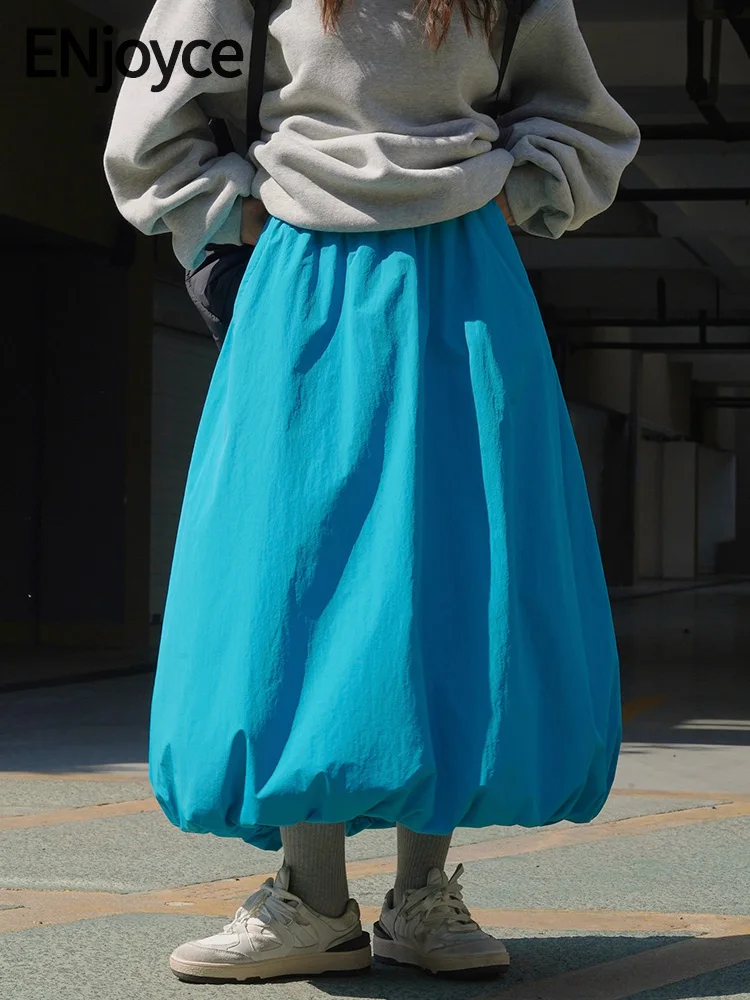

Женская утепленная юбка с зонтиком ENjoyce, Повседневная Длинная хлопковая юбка с высокой талией, теплая легкая юбка для улицы, зима