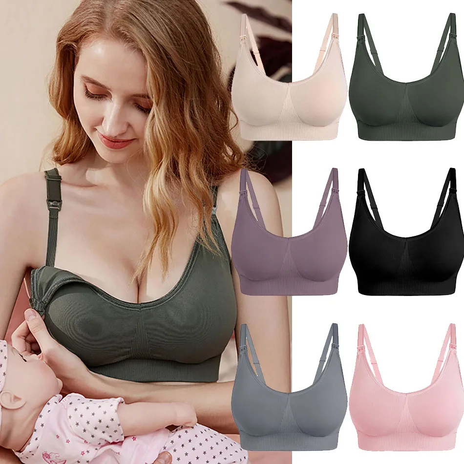 

Plus Size Maternity Nursing Bra Front-Open Design Thin-Strapped Prevent Breast Sagging Bralette Superior Support for Pregnancy