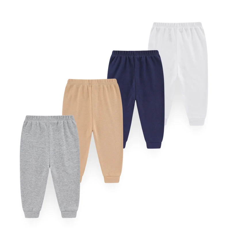 Cotton Pants Baby Trousers 4-Piece Unisex Baby Pants Cotton Solid Color 0-24 Months Boy Girl Trousers Four Seasons Infant Clothes