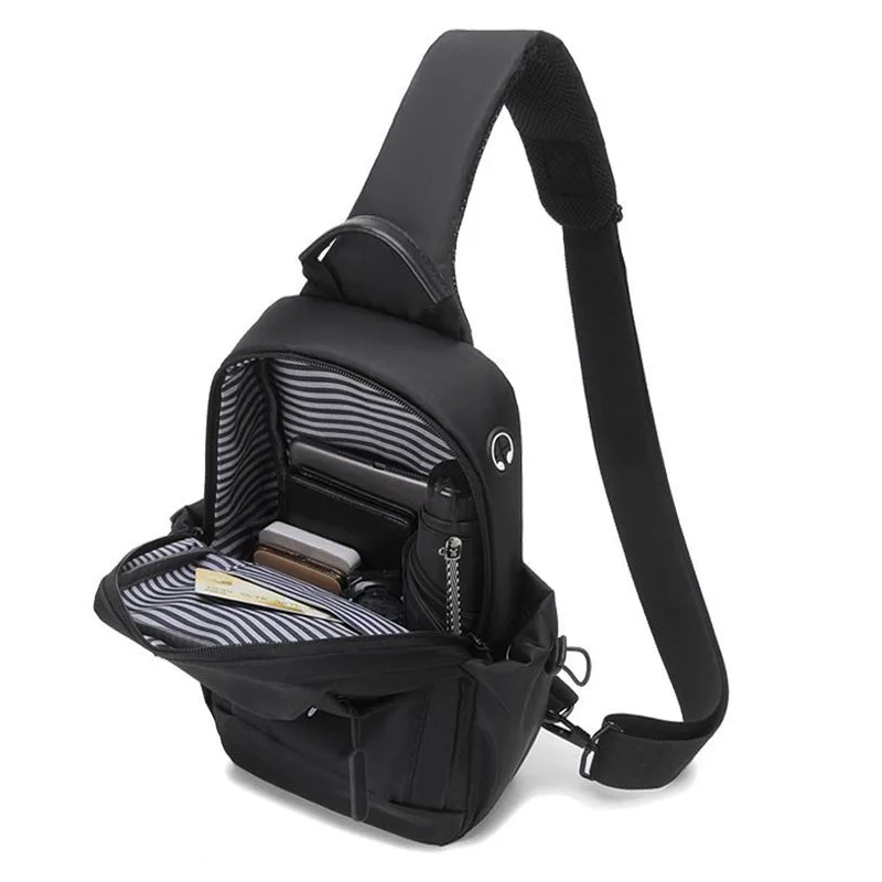 Casual Men's Vertical Paragraph Chest Bag New Trendy Travel Multifunctional Single Shoulder Crossbody Bag Male Chest Bag