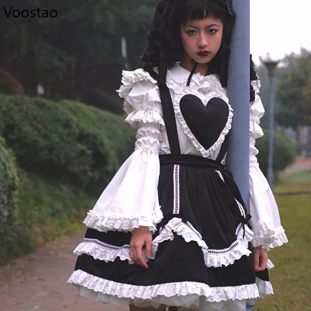 Vintage Victorian Kawaii Lolita Shirts Women Gothic Lace Ruffles