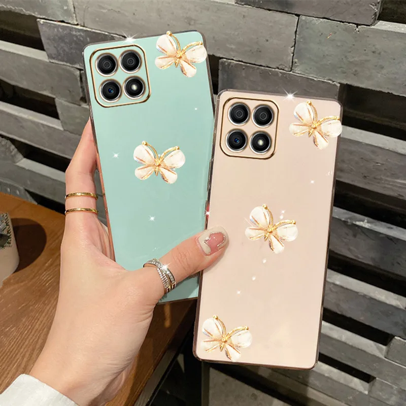 Custodia per telefono in silicone morbido e liscio a farfalla 3D per Xiaomi redmi 9 9A 9C 9T redmi9 k20 k30 k40 k50 pro redmi9c placcatura posteriore_voghion.com