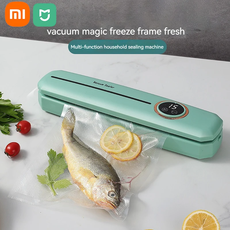 Xiaomi Mijia Food Vacuum Sealer Machine High Power Kitchen Vacuum Preservation Machine Dry And Wet Fruit Meat Packaging Machine custom freezer meat defrost packaging food shipping corrugated freezer box for shipping
