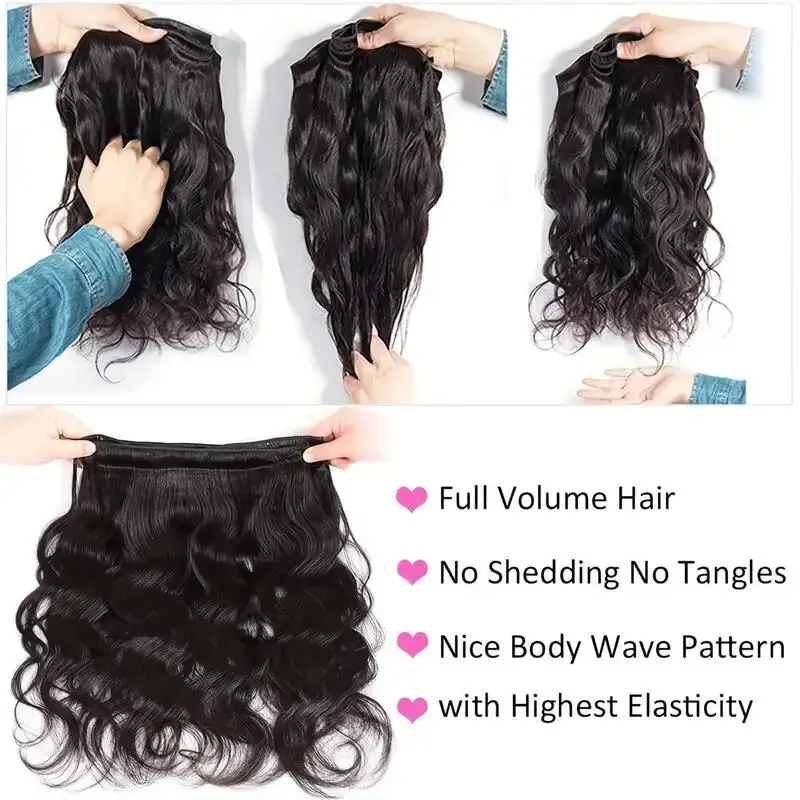 4 Bundles Body Wave Hair Unprocessed Brazilian Virgin Weave Body Wave Human Hair Extensions For Women Natural Color 400g