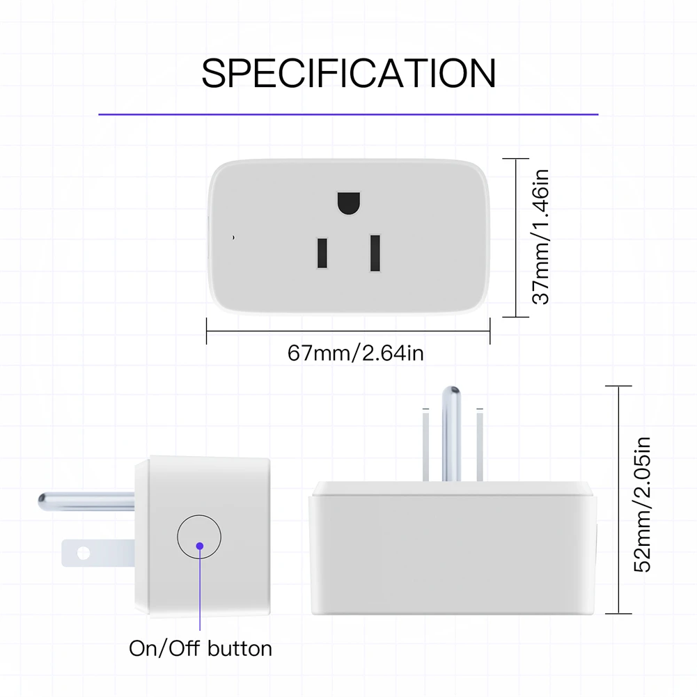 MOES Smart Socket Plug Outlet Built-in Bluetooth Gateway Hub Alexa