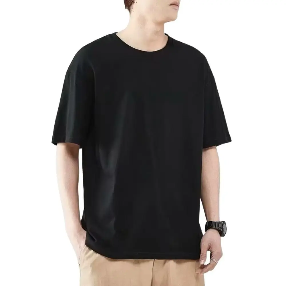 Fashion Round Neck T Shirts for Men Quick Dry Large Size Short Sleeve T-shirt Loose Bottoming Shirt Men's Basic T-shirt Male