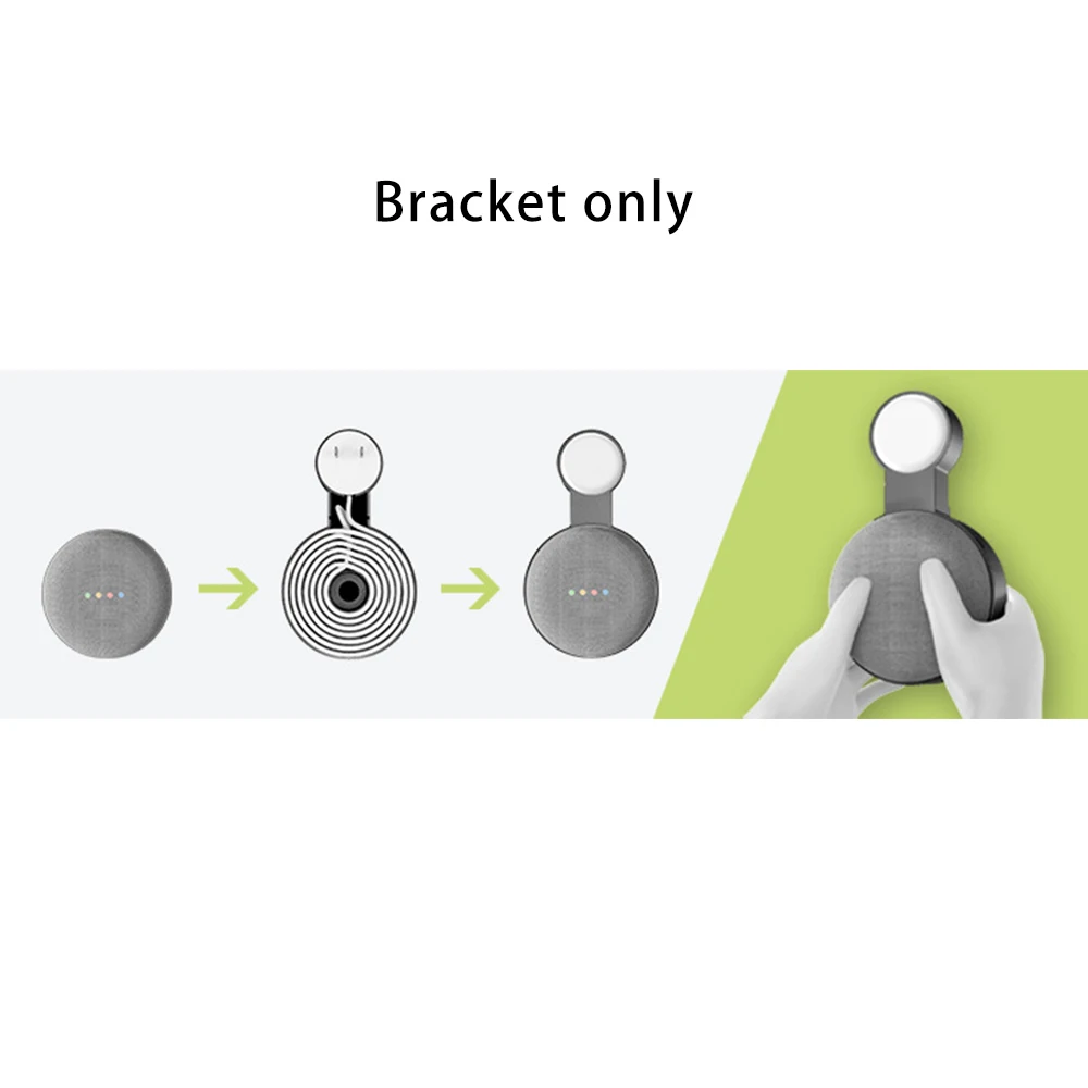 1Pcs Google Audio Wall Bracket Suitable for Google Nest Mini Second Generation Socket Hanging Hanger Bracket-Black