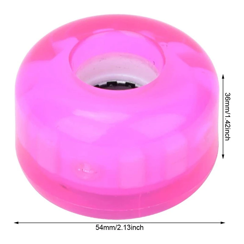 스케이트보드 교체 휠 세트, PU 깜박이는 스케이트보드 슬라이딩 휠, 롱보드, 54x36mm, 4 개
