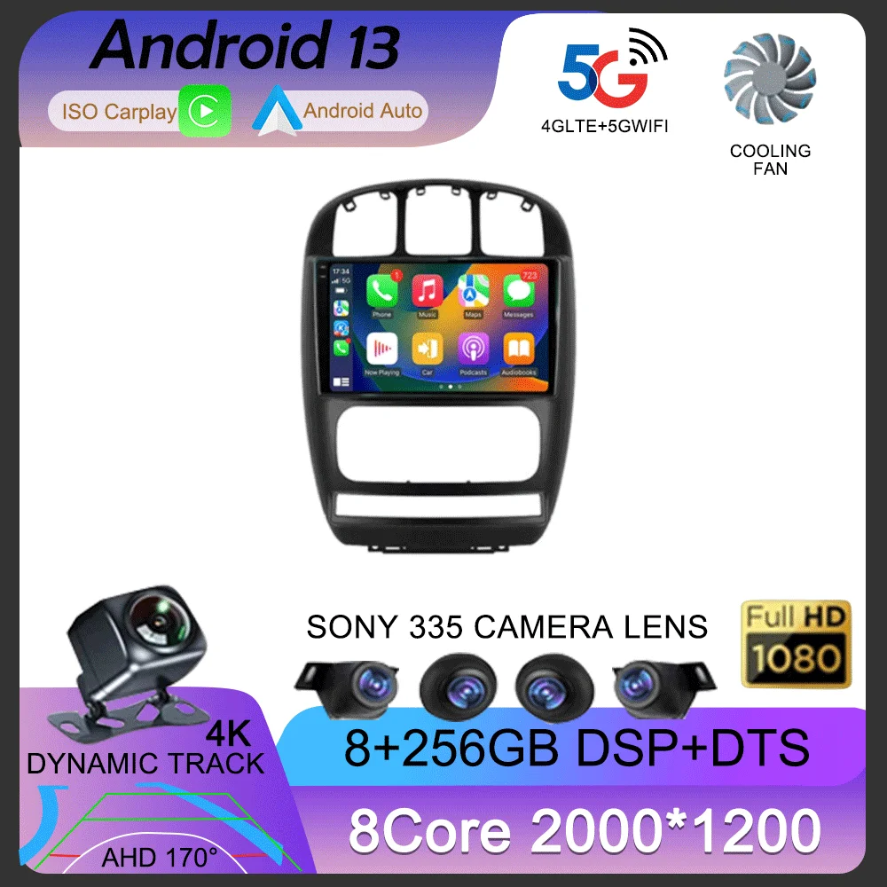 

Android 13 для Chrysler Voyager RG RS Town & Country RS 2000-2007, автомобильный стереоплеер Carplay, мультимедийное радио, GPS-навигация