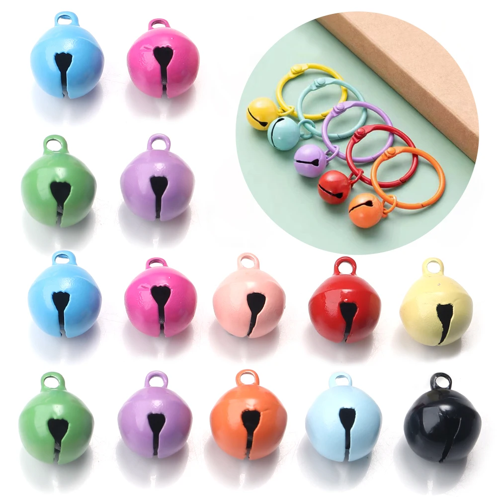 50 teile/los Runde Gemalt Farbe Glocken Perlen Mini Glocke Ornamente für Schmuck Machen DIY Armband Halskette Ohrringe Dekor Zubehör