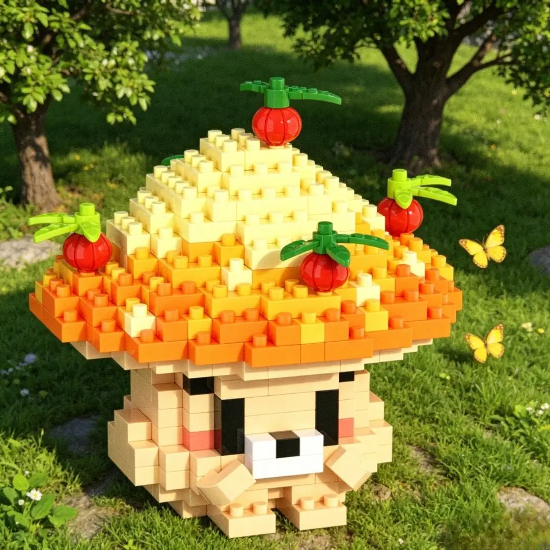 331pcs 버섯 3D 퍼즐 빌딩 블록 장난감, DIY 크리 에이 티브 분재 장식품 홈 장식, 크리스마스 할로윈 생일 선물