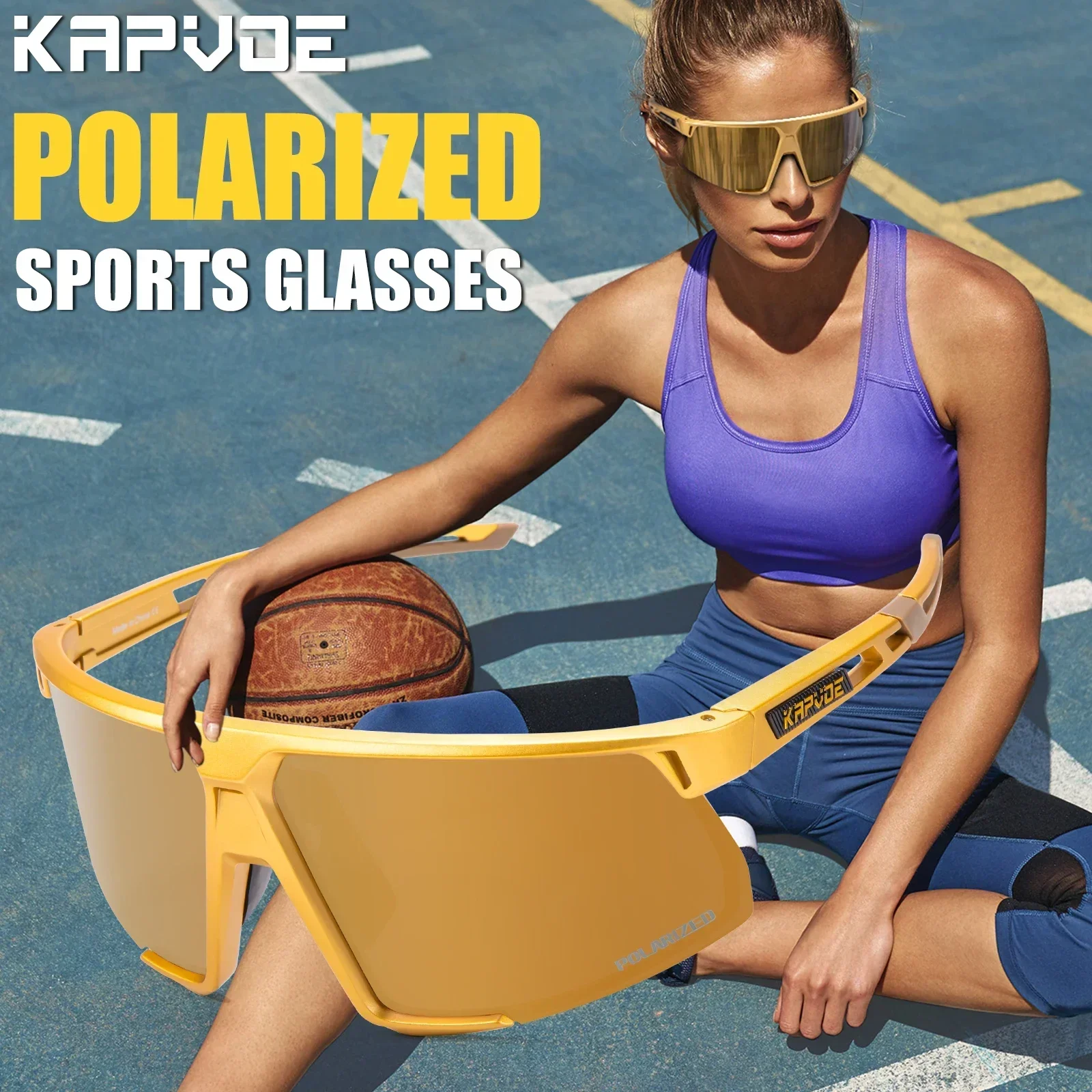 Kapvoe Cycling Polarized Sunglasses for Men Women Luxury Glasses Driving Cycling Golf Bike Glasses Fashion Shades Hiking Eyewear