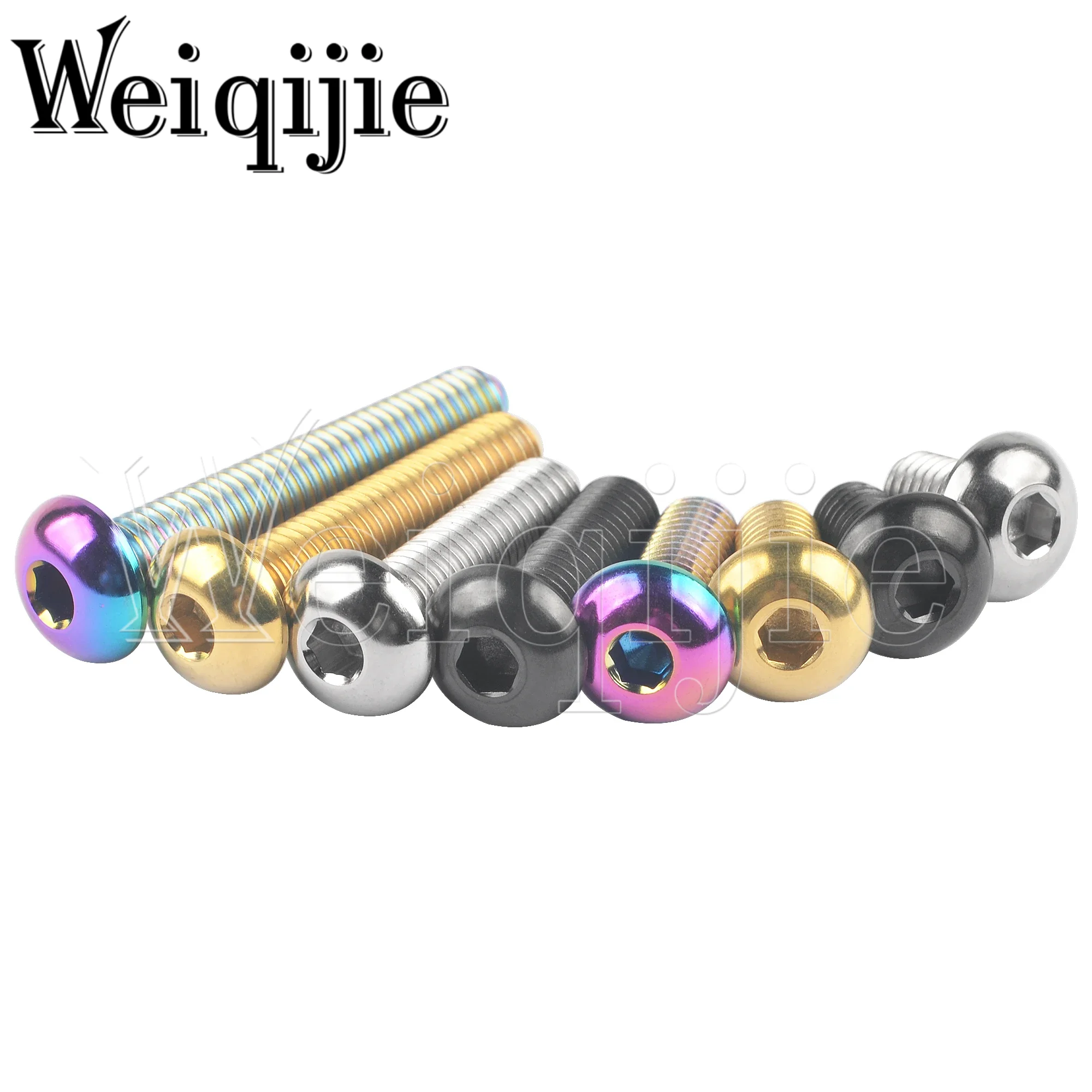 Titanium Bolts Weiqijie M3 / M4 / M5 x 6 8 10 12 15 18 20 25 30mm Allen Key Bicycle Bottle Cage Fixing Screws