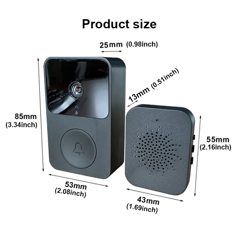 ULooka APP אחסון ענן חינם WiFi פעמון דלת צריכה נמוכה וידאו עין לילה PIR בית אבטחת דלת