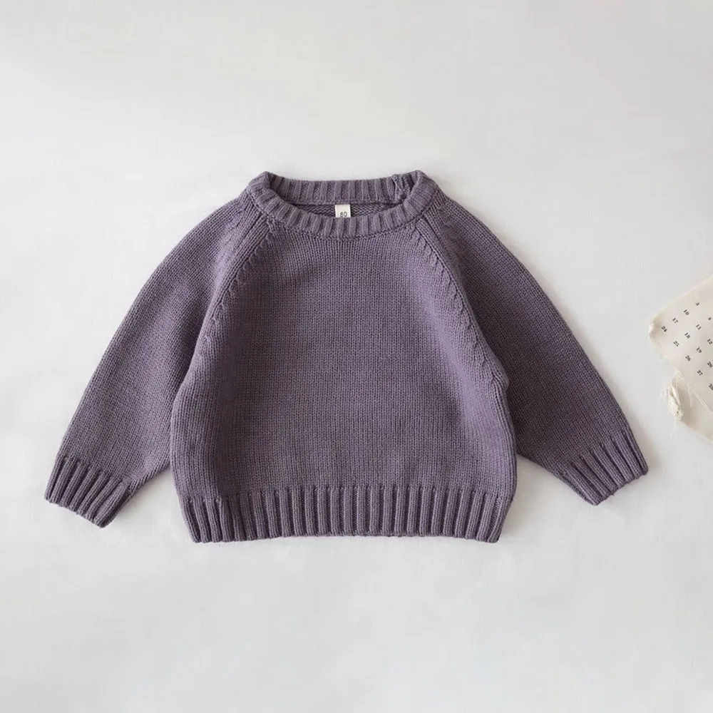 Knit sweater Baby Sweaters Autumn Winter Kids Boys Girls Long Sleeve Pure Color Knit Sweater Pullover Clothes