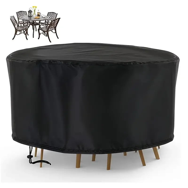 Fire Pit Cover Round Patio Furniture Cover for Deck, Lawn and Backyard Patio Outdoor Fireplace Dust Resistant