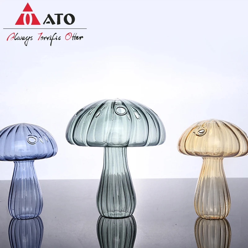 

ATO Mushroom Glass Vase Aromatherapy Bottle Creative Home Hydroponic Flower Table Simple Decoration