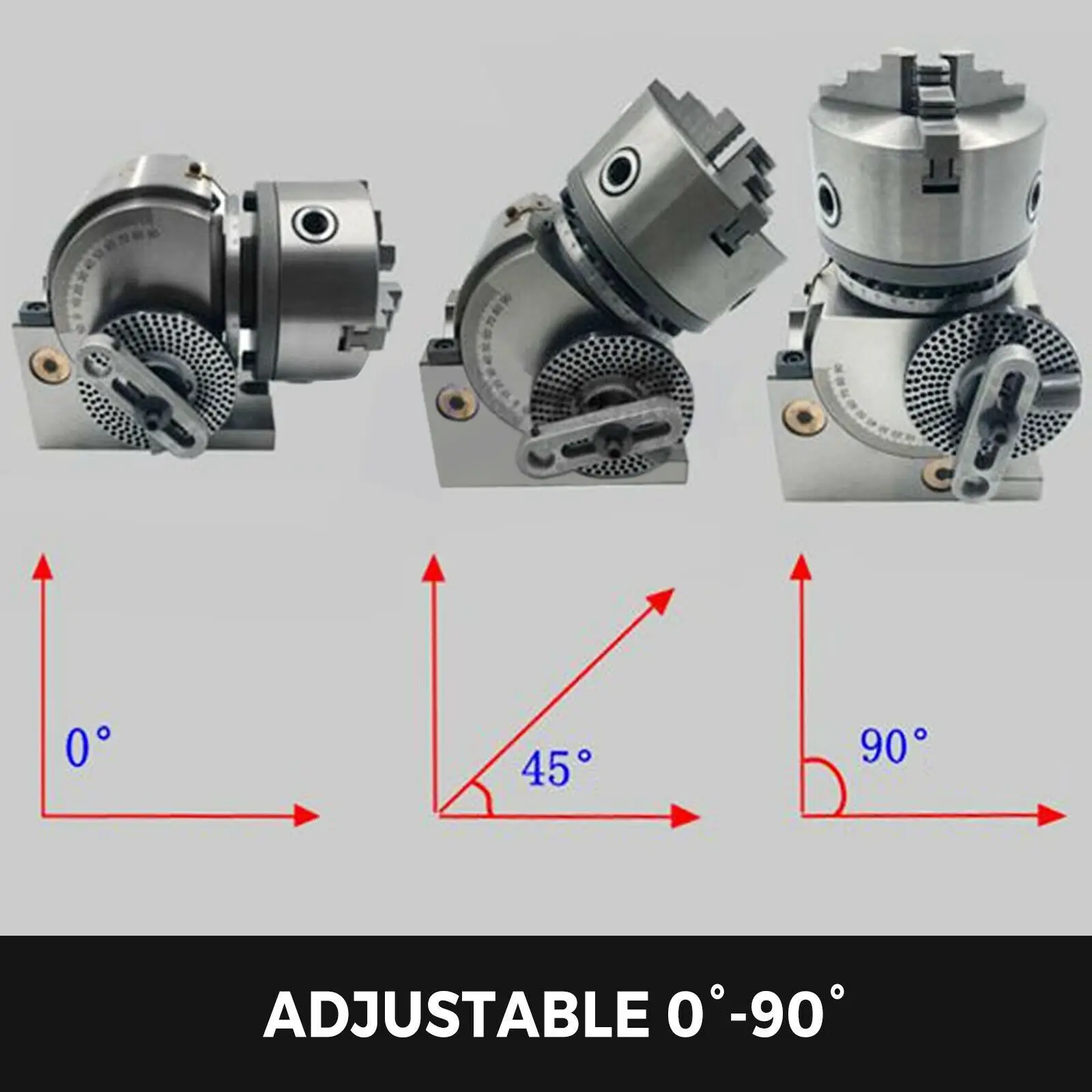 BS0 5" Dividing Head Precision Semi Universal W/ 3 Indexing Plates & 125mm 3 Jaw