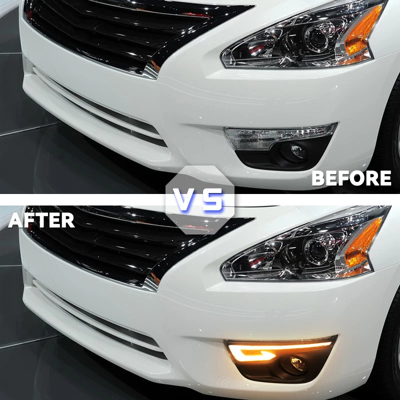 For Nissan Teana Altima 2013-2016 LED DRL Daytime Running Light Fog Lamp 12V Car Running Lights