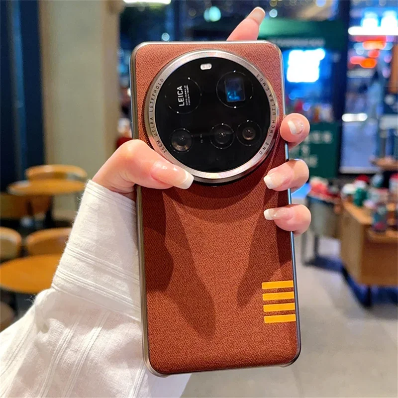 Electroplated Metal Frame Camera Lens Protection Retro Fabric Back Cover Case