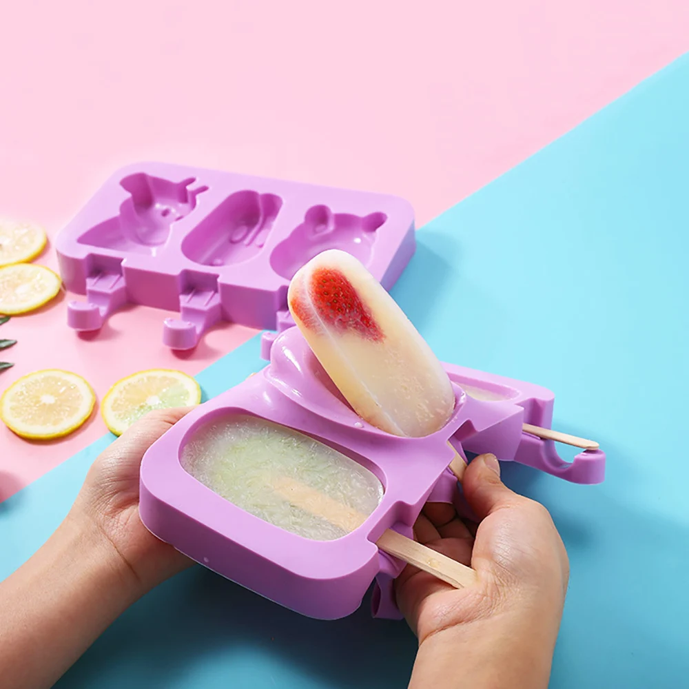 Silicone 8/4/3 Hole Silicone Mold Ice Cream Mold Popsicle Molds DIY Ice Cream Mould Pop Maker Mould Tray, ice mold,ice cream molds