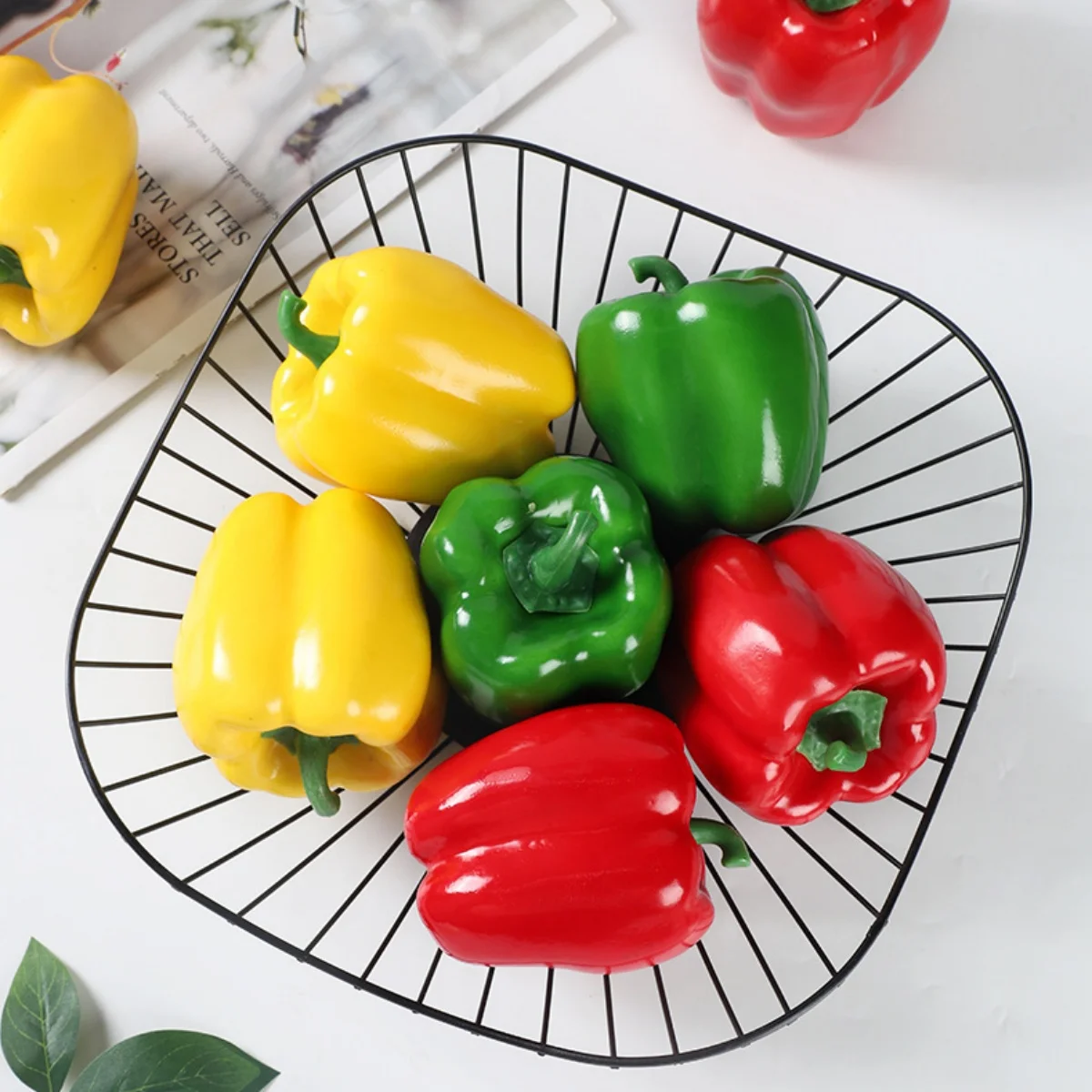 1pcs Simulated pepper model, simulated vegetable foam, simulated red,green and yellow pepper model, props, bell