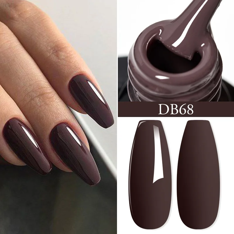 Description Picture 5 of itemMtssii 6ML Chocolate Brown Color Gel Nail Polish Solid And Glitter Gel Autumn Winter Semi Permanent Gel For Nails Nail Art