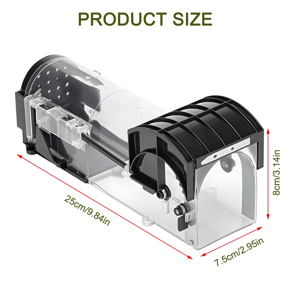 2Pcs Plastic Rat Trap Catching Mice Alive In A Cage Multi Type Pedal Reusable Mouse Catcher Indoor Outdoor Garden Mouse Trap