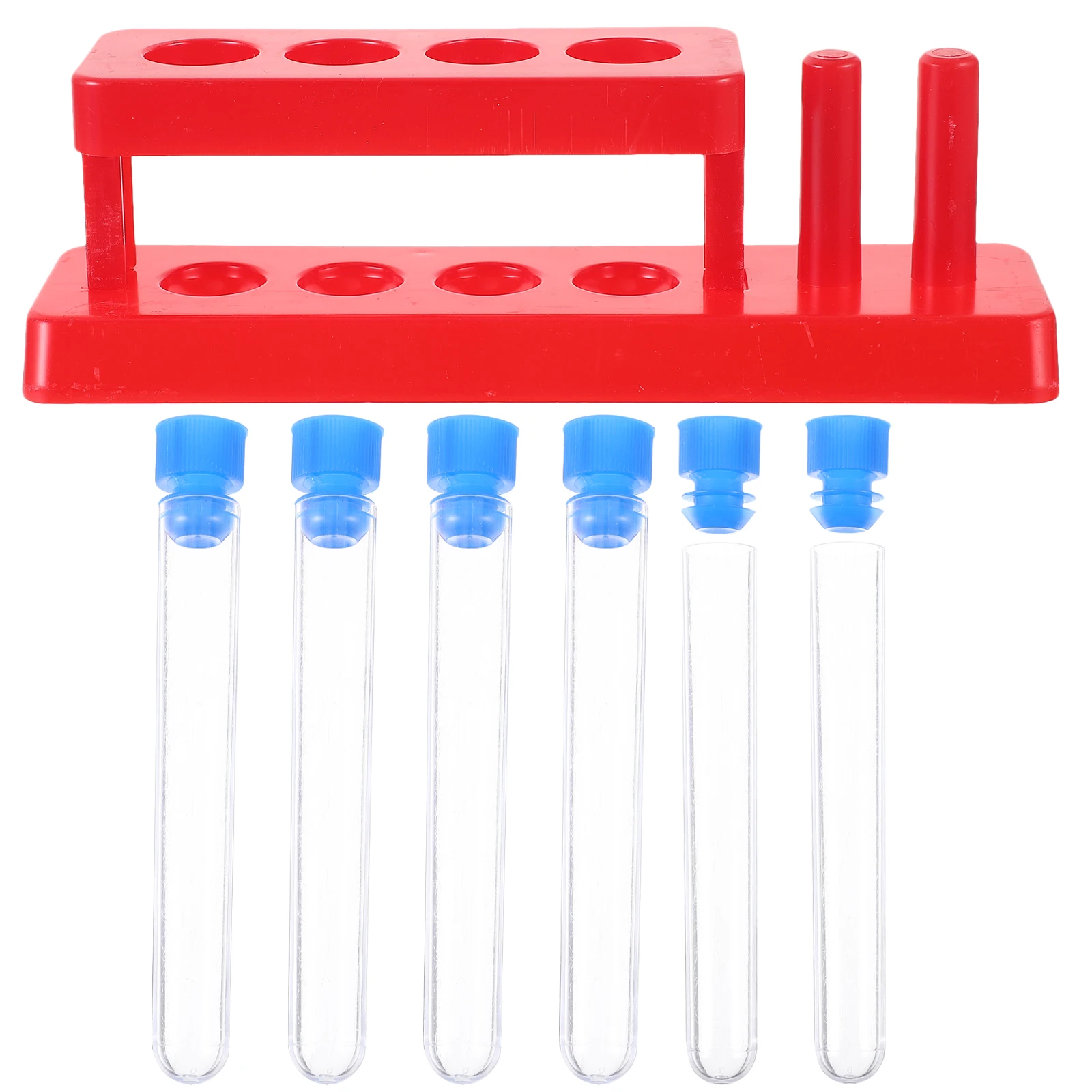 1 Set Kids Plastic Test Tubes Droppers Tube Rack 4 Tubes 1 Rack plastic test tubes plastic centrifuge tube holder
