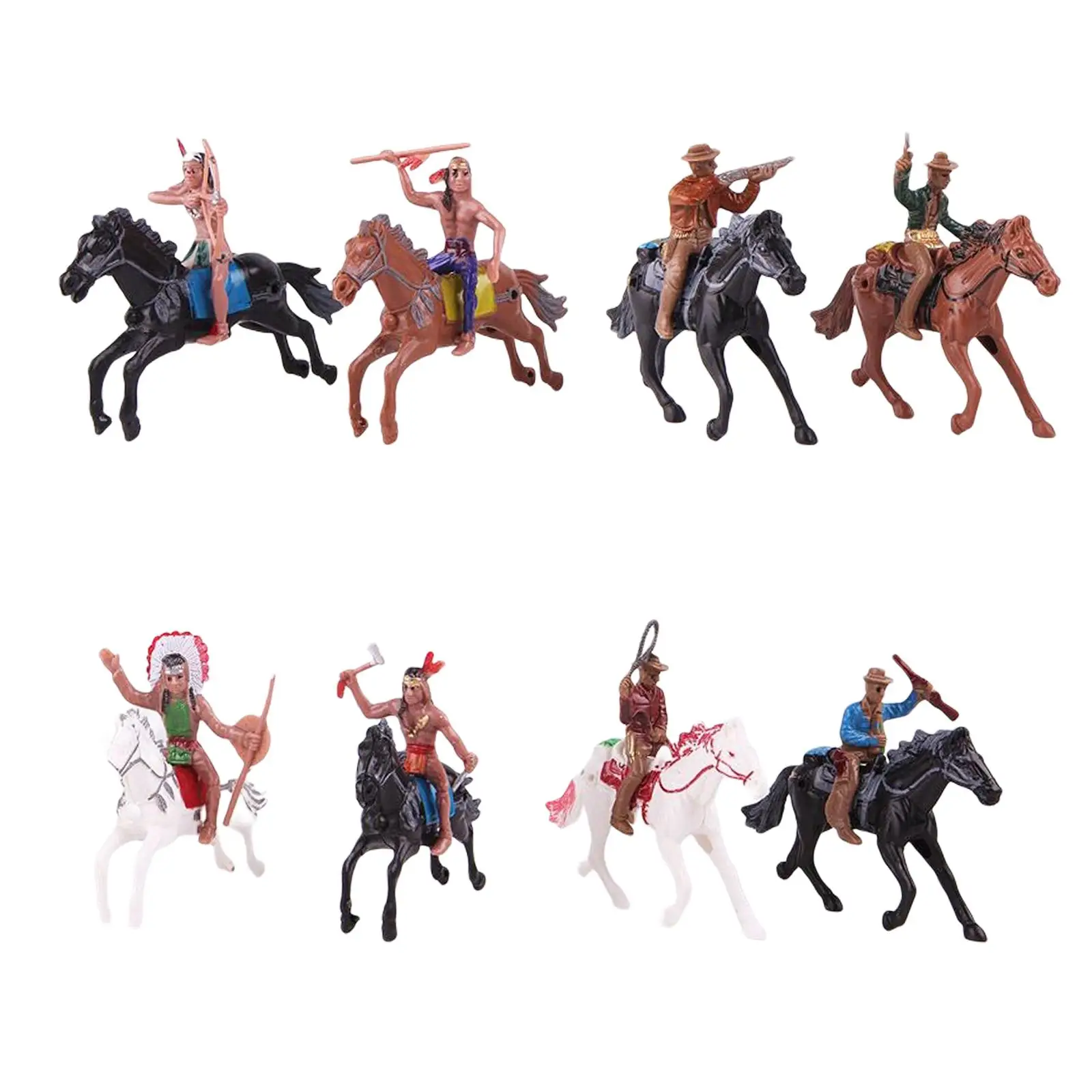 Lot Figurines Cowboys Et Indiens Far West - DDR - échelle 1:32 (60mm) - BECK HOPF BAYER