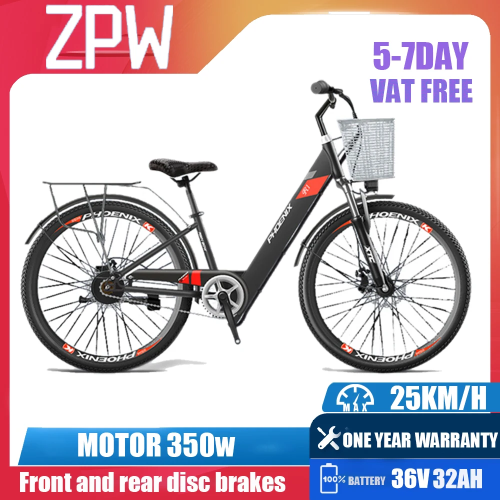 ZPW R1-R3 전기 자전거 합금 타이어, 전동 자전거, 스노우 로드 전기 자전거, 성인용 전기 자전거, 26 인치, 350W, 36V, 20AH