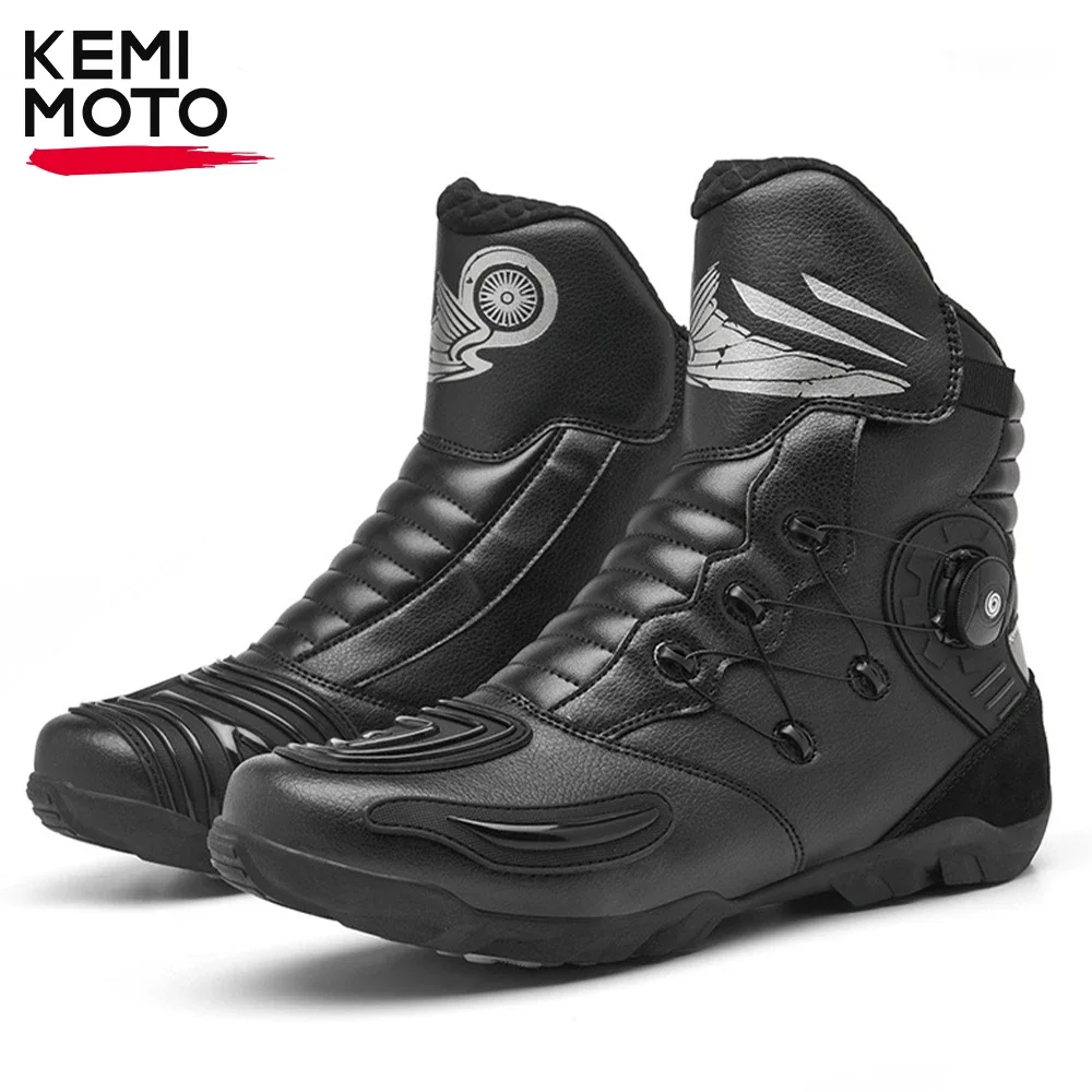 

Motorcycle Men Boots Racing Black Shoes Riding Equipment Breathable Soft Boots Durable Off-road Motorbike Anti-kick protection