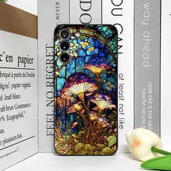Art Colorful Glass Style Forest Mushrooms Printed Phone Case - Soft Cover - Galaxy A60 (M - C1760T1)